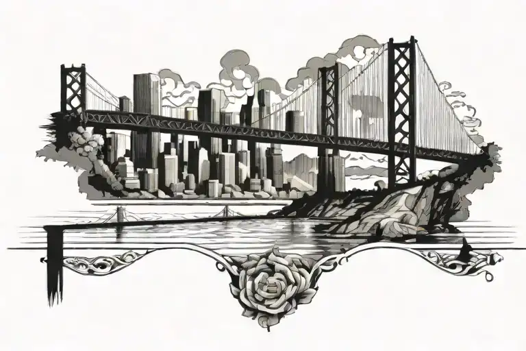 san francisco bay bridge tattoo design idea