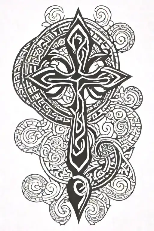 the ankh spirals tattoo design idea