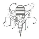 A minimalist tattoo of a microphone and musical notes intertwined, symbolizing your love for music tattoo design idea