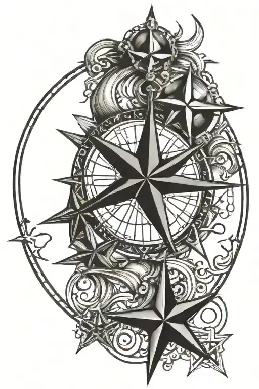 nautical star tattoo design idea