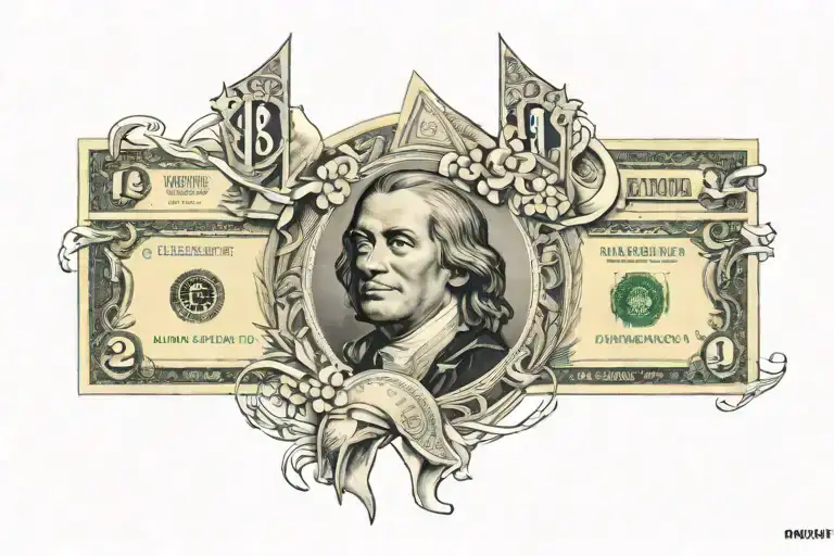 money symbols tattoo design idea