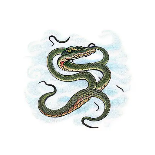 a looping snake tattoo design idea