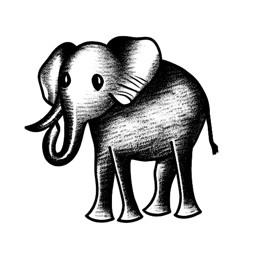 pinstripe elephant tattoo design idea