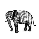 pinstripe elephant tattoo design idea