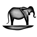 pinstripe elephant tattoo design idea