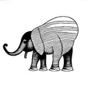 pinstripe elephant tattoo design idea