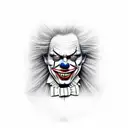 evil clown tattoo design idea