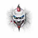 evil clown tattoo design idea