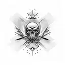 skulls with pistons tattoo design idea