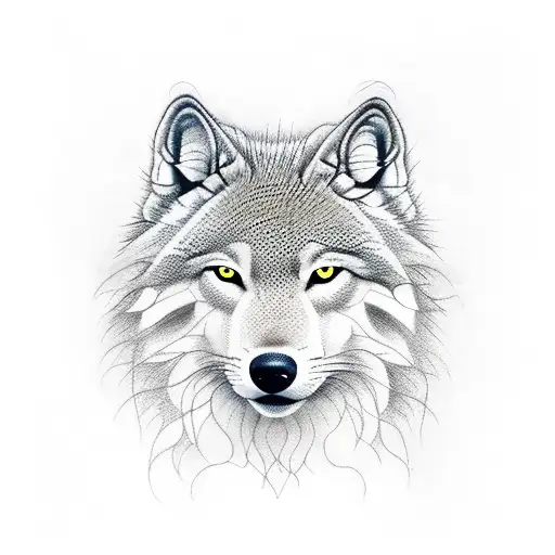  bosque atras de un lobo tattoo design idea