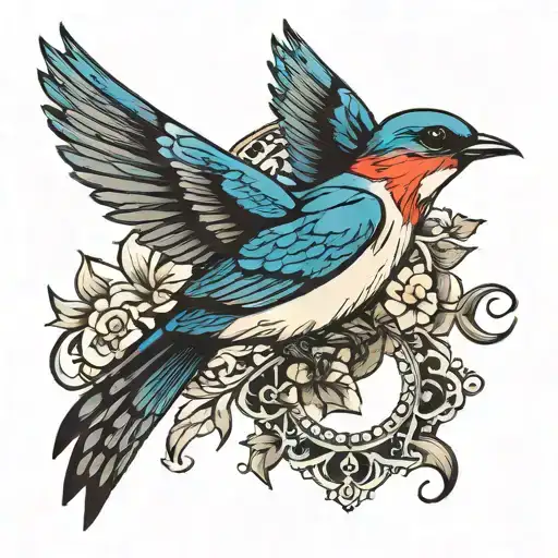 swallow bird tattoo design idea