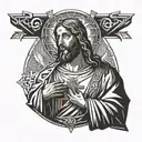 jesus christ of nazareth. show love, repent, sins, forgiviness, gods glory. avoid thorns and crusifix tattoo design idea