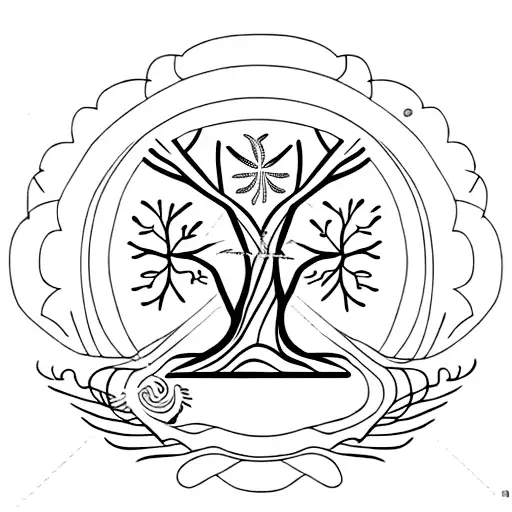 African tree, seed of life, zebra tattoo design idea