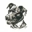 elvis presley black  dog tattoo design idea