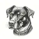 elvis presley black  dog tattoo design idea