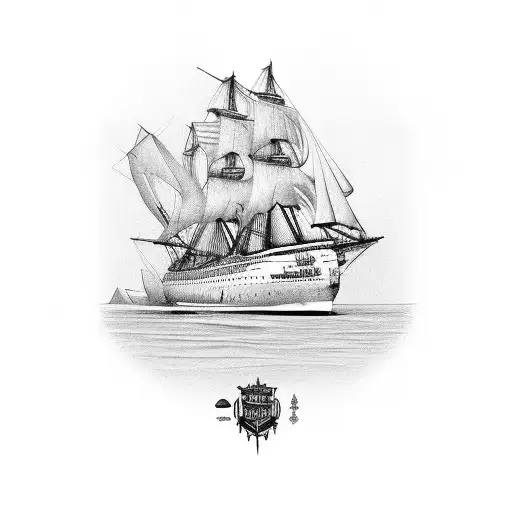 Clipper ship tattoo design idea