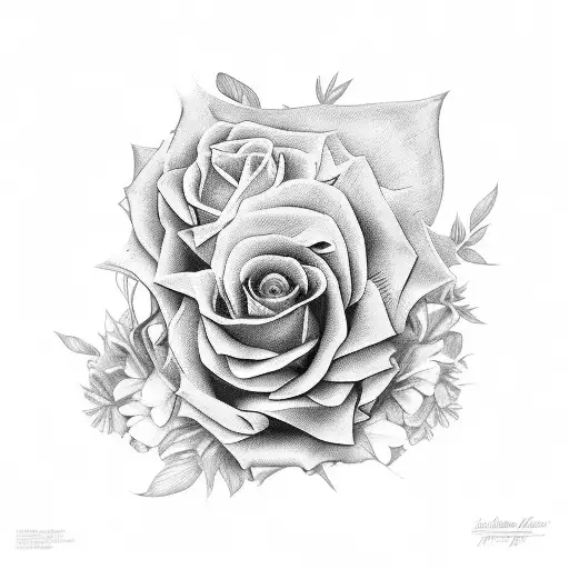 Adele flowers tattoo design idea
