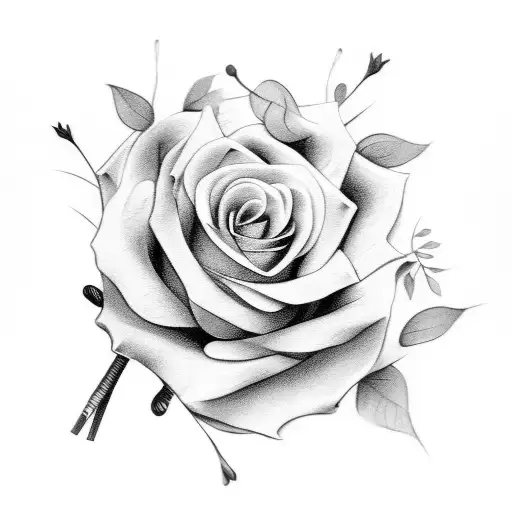 bouquet of Adele flowers tattoo design idea