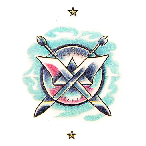 Gemini and Sagittarius  tattoo design idea