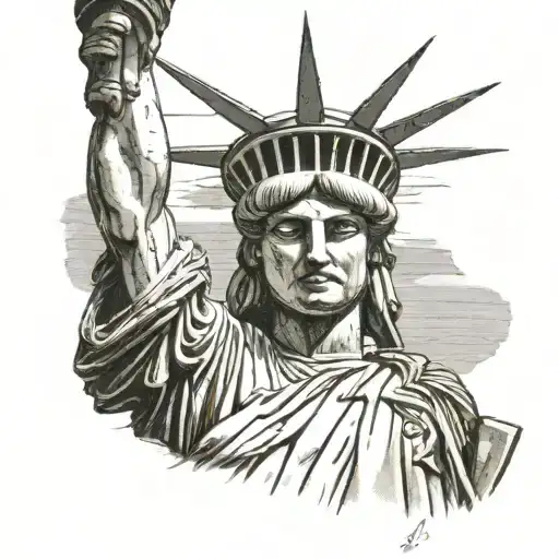 african statue of liberty  tattoo design idea