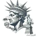 african statue of liberty  tattoo design idea