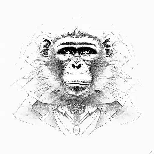monkey with gap tattoo design idea