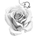 rosary beads, roses tattoo design idea