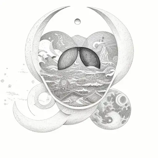 An intricate bookshelf filled with fantasy books, illuminated by a crescent moon tattoo design idea