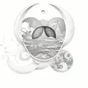 An intricate bookshelf filled with fantasy books, illuminated by a crescent moon tattoo design idea