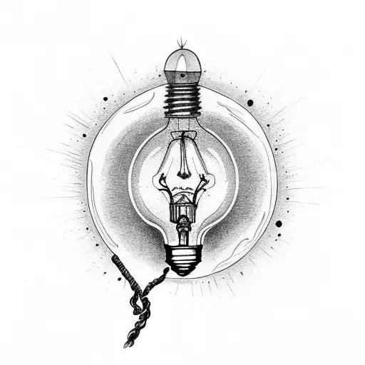 a lightbulb exploding tattoo design idea