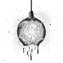 a lightbulb exploding tattoo design idea