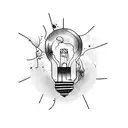 a lightbulb exploding tattoo design idea