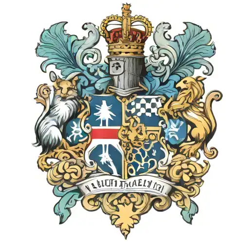 Australian, American and British coat of arms raised tattoo design idea