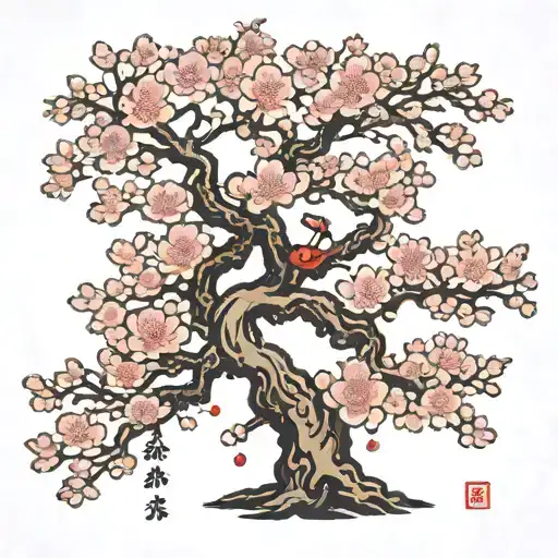 CHERRY BLOSSOM TREE IN tattoo design idea