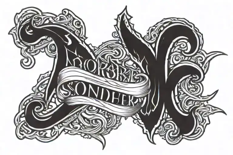 throat tattoo sayibg "SondeR" in death metal font tattoo design idea