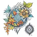 four elements inspired tattoo design idea