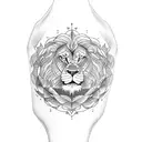 Sleve on arm. Described from hand to shoulder. 1. Map over a town Lemvig Danmark 2. a old watch  3. a lion 4. a rose tattoo design idea