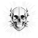 skull spikes tattoo design idea