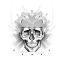 skull spikes tattoo design idea