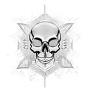 skull spikes tattoo design idea