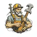 miner in the mine tattoo design idea