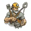 miner in the mine tattoo design idea