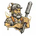 miner in the mine tattoo design idea
