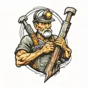 miner in the mine tattoo design idea