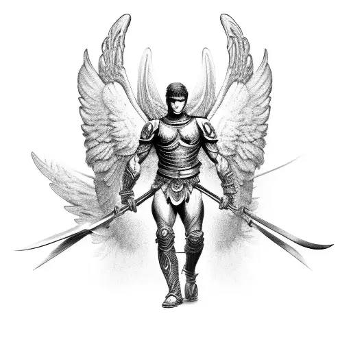 Spartan Warrior Angel Shield Rosary Tattoo Digital Art by Aloysius  Patrimonio - Pixels
