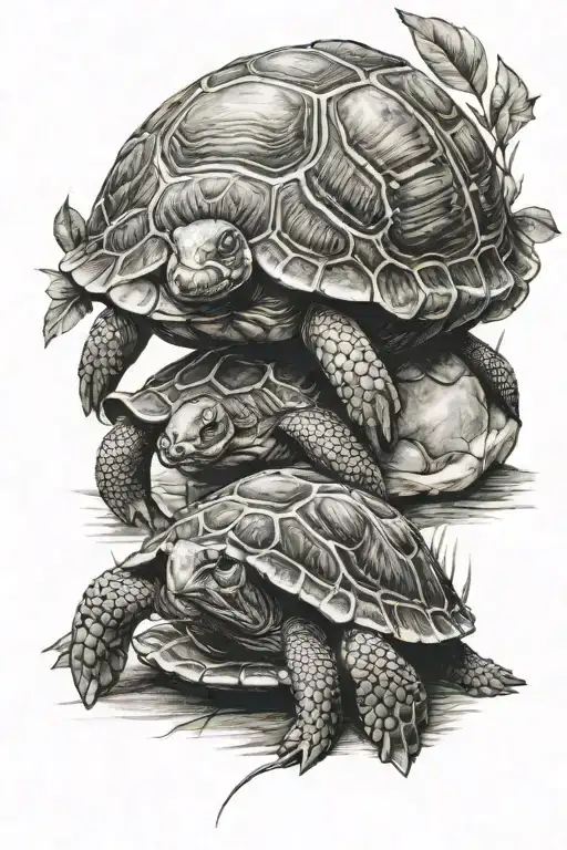 The rabbit and the turtle tattoo design idea