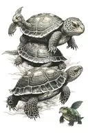 The rabbit and the turtle tattoo design idea
