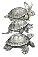 The rabbit and the turtle tattoo design idea