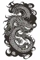 sleeping dragon tattoo design idea