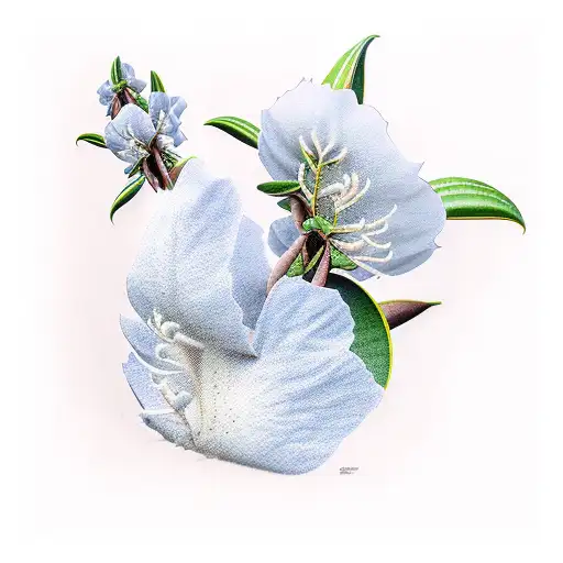 rhododendron that covers the shape of Washington state outline state  tattoo design idea